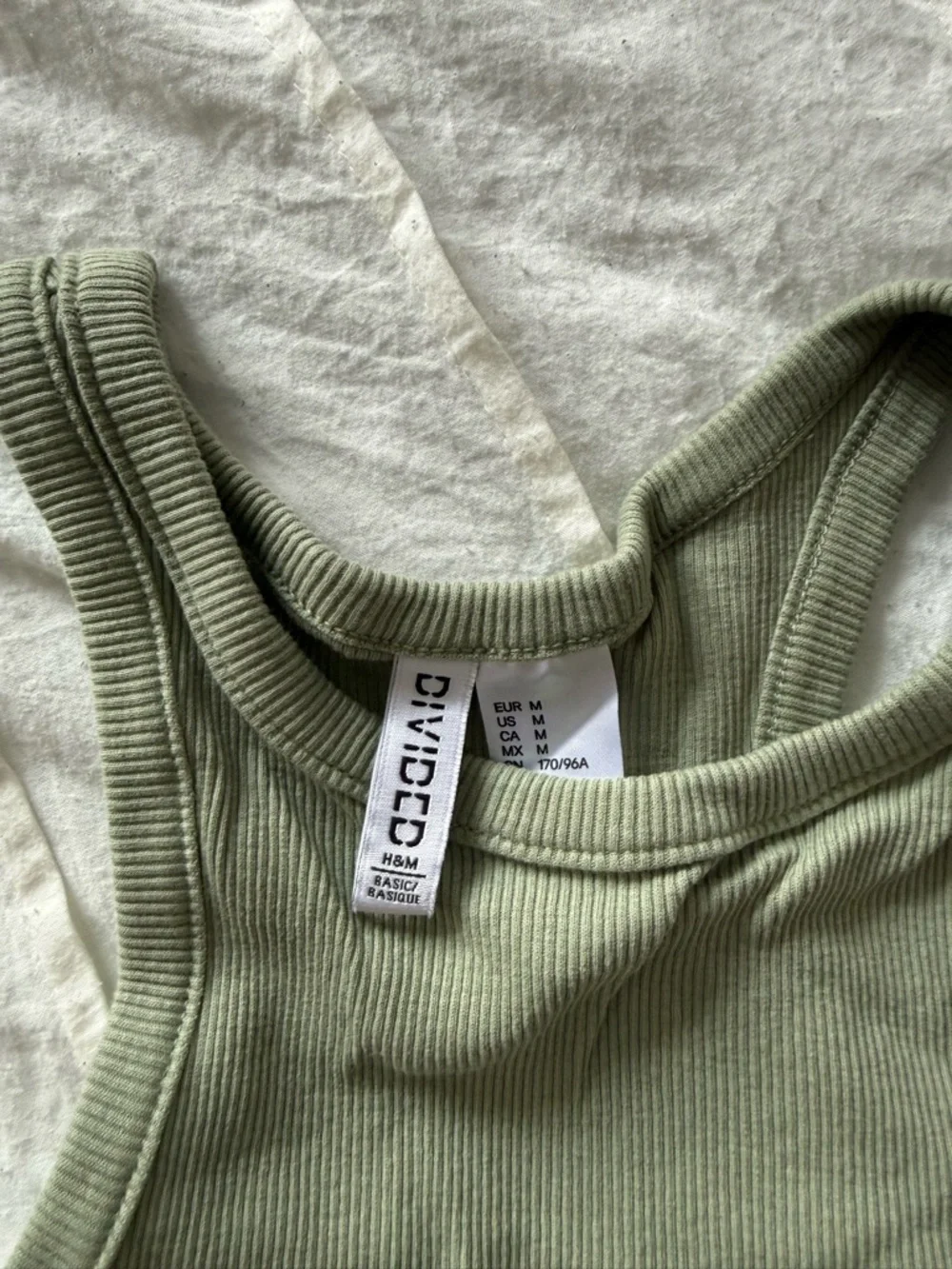 Ribbed Racerback Crop Tank Tops - Black & Sage - Picture 2 of 4
